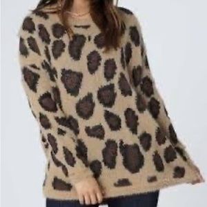 Altar’d State Cheetah Print Sweater Small